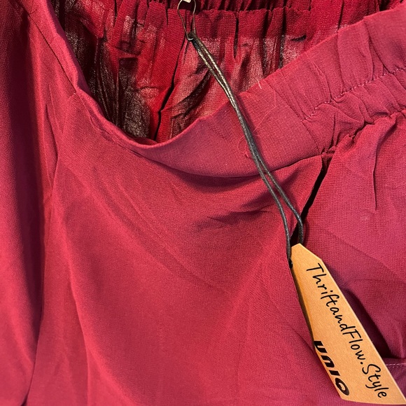 NWT | UNIQ | SHEER PANTALOON TROUSER | BURGUNDY | LARGE - Picture 5 of 5